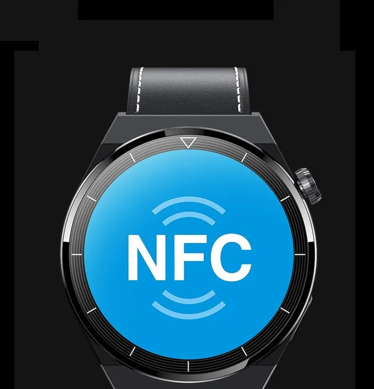 Round smart watch with black silicone band, 1.36 inch screen, and Bluetooth call function on wrist