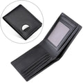 Fashion men leather tracker wallet with stripe pattern in black, head layer cow leather, multi-function anti-theft design