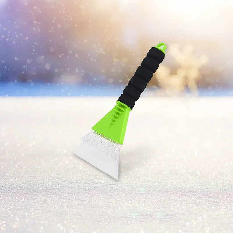 Compact ABS plastic snow shovel in green for vehicle use, 25.4 cm length