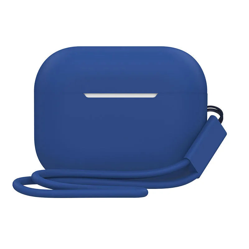 AirPods Pro 2 silicone protective case with attached lanyard in solid colour option