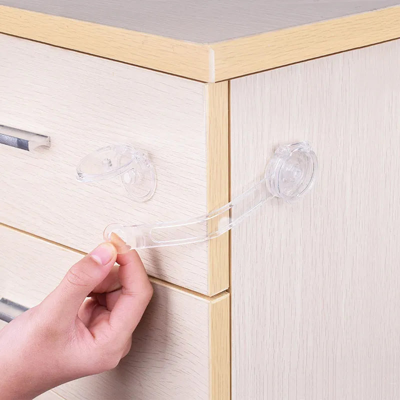 Transparent circular anti pinch child safety lock on a door handle