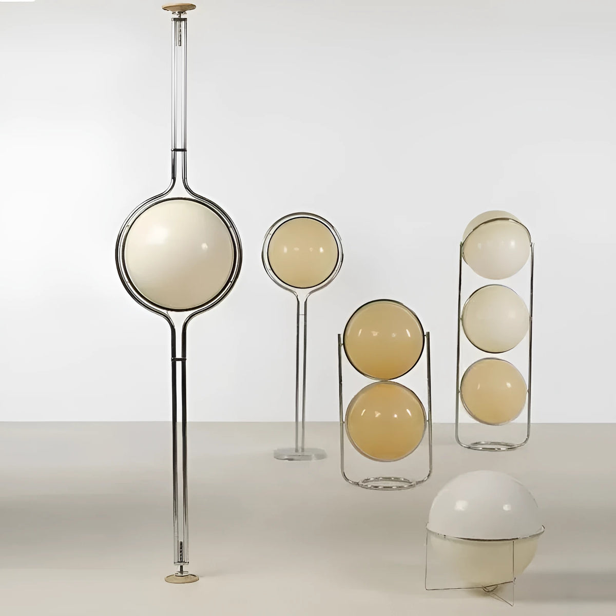 Modern minimalist floor lamp with double head white cover D40cm x H80cm for living room