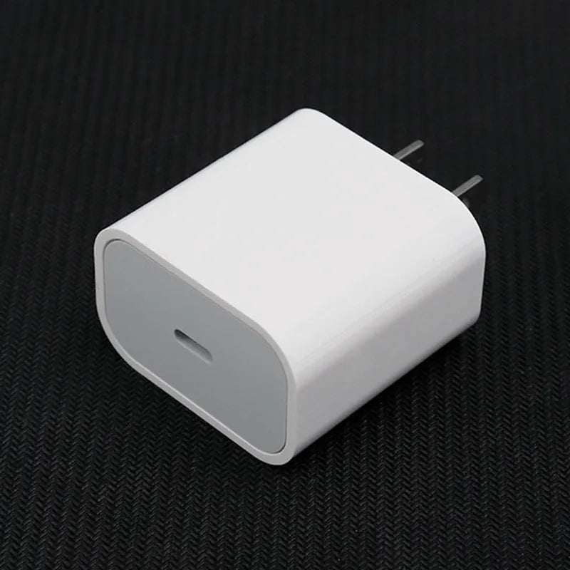 PD20W direct charge mobile phone charger with USB port and choice of US or European plug.