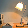 LED table lamp with dimmer switch, available in white solid wood style with warm LED light