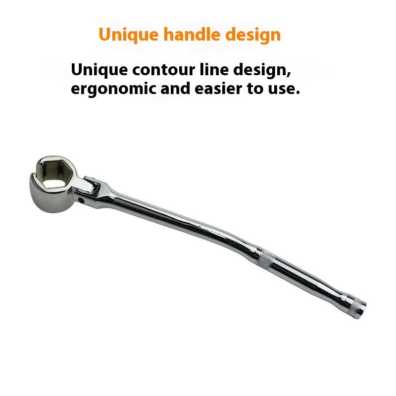 Oxygen sensor removal tool with 22mm hexagonal socket and bright chrome finish