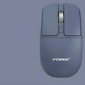 Grey wireless charging Bluetooth mouse with silent clicks, compact 113x57x25mm, for laptop use