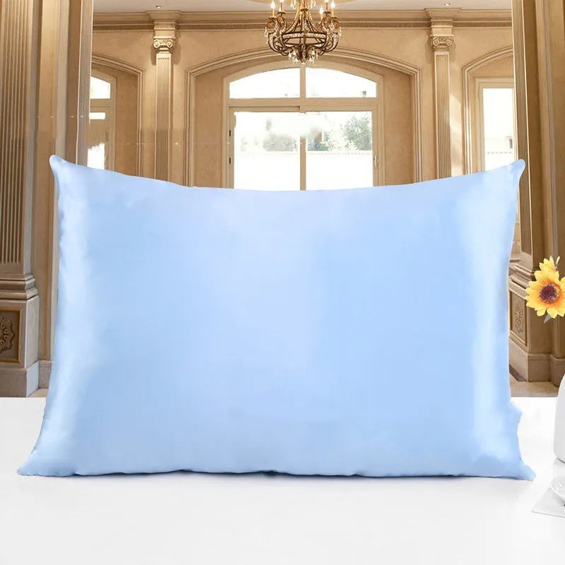 19 M style double-sided silk pillowcase shown in one of 14 available colours.
