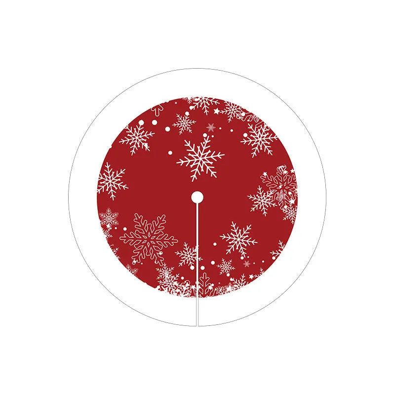Christmas snowflake print round polyester fibre floor mat in American style with multiple size options
