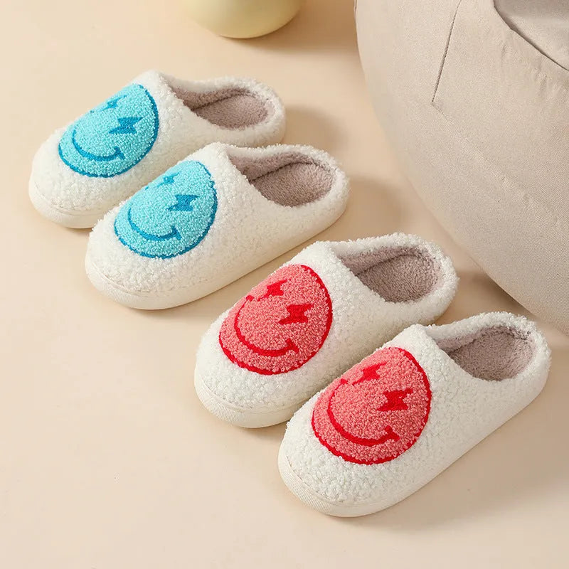 Plush women's cartoon slipper with non-slip PVC sole in Big Love pattern.