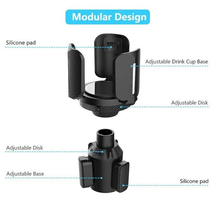 B14 straight ABS car cup bracket with widened pad holding a water bottle for 7.5-14 cm diameter