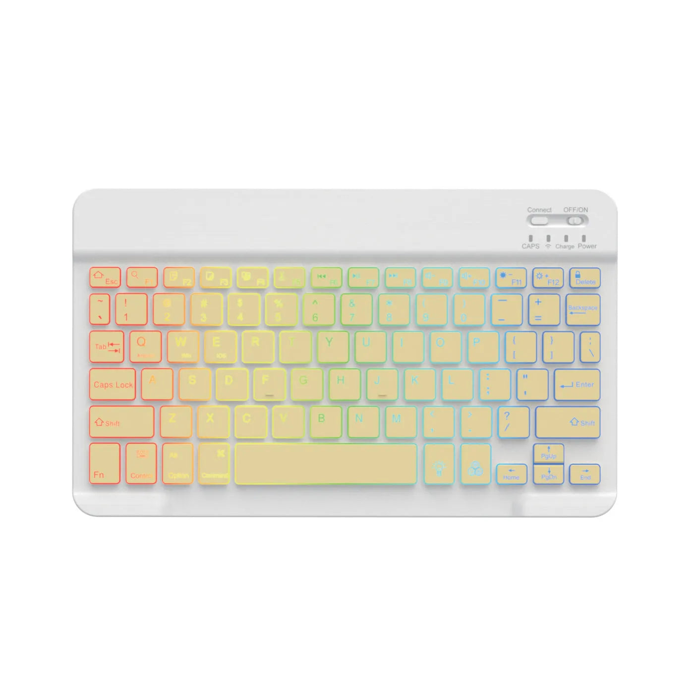 10-inch backlit Bluetooth wireless keyboard for tablets with colourful RGB lighting