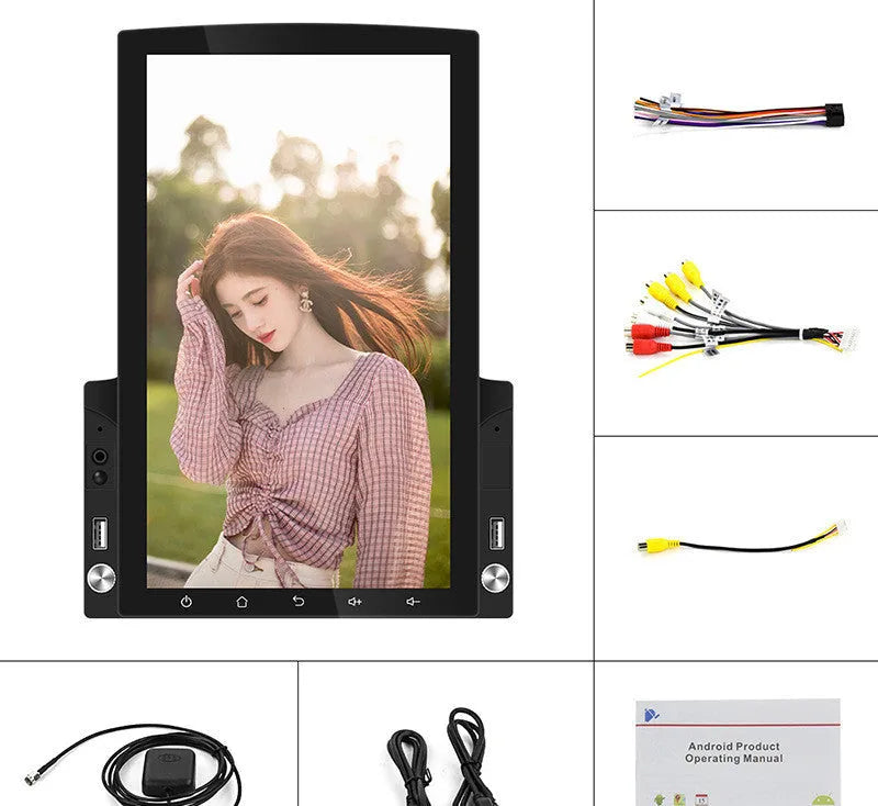 9.7 inch car video player with Android 10.0 touchscreen and offline GPS navigation
