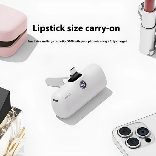 Capsule Power Bank 20W PD fast charging in black with built-in bracket