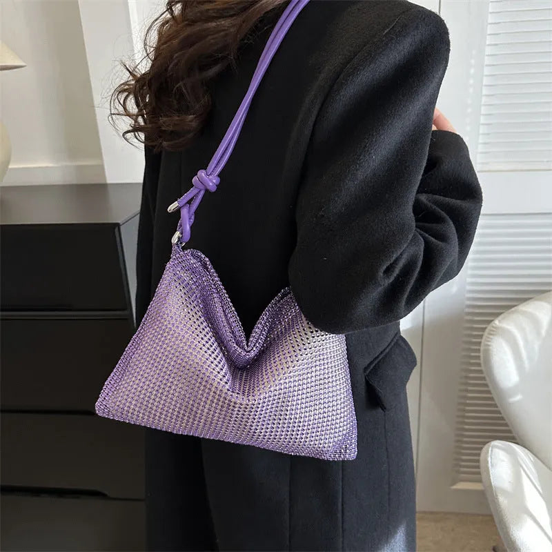 Women's PU leather shoulder messenger bag horizontal square black colour with internal phone pocket