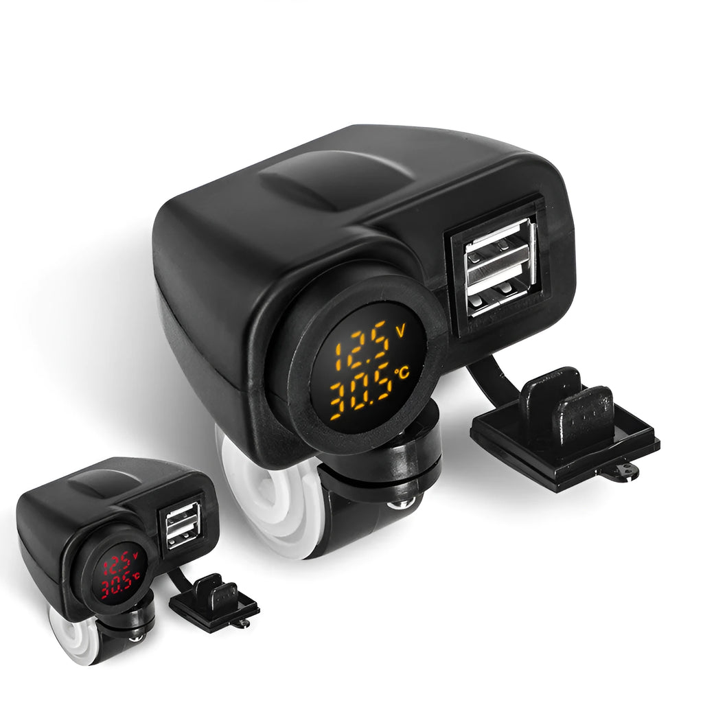 Waterproof motorcycle car mobile phone charger with switch QC3.0 fast charge USB output