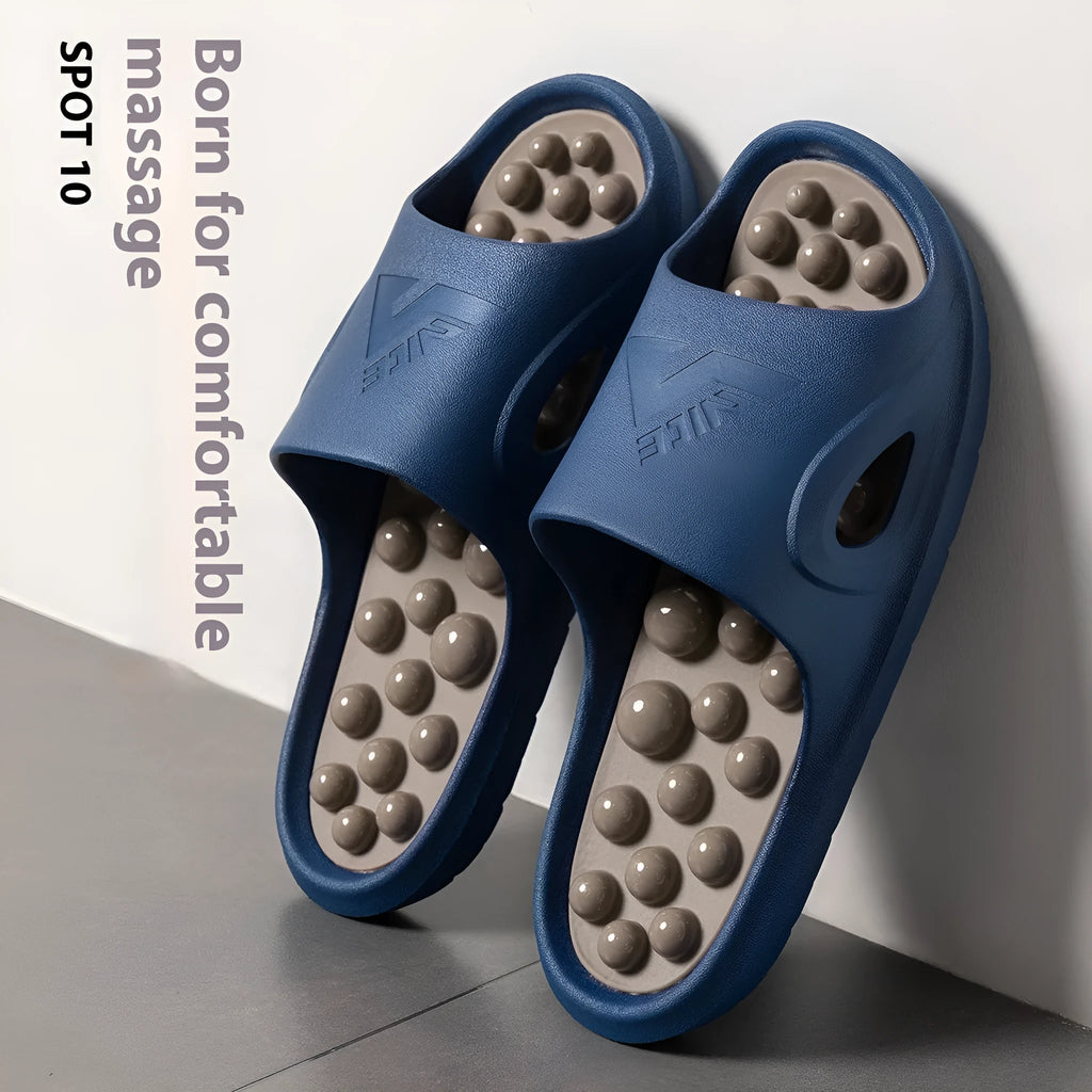 Non-slip ball massage sandals with grape particle texture, PVC upper and sole, available in multiple colours