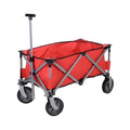 Red four-fold iron camping trolley with brake and 80kg load capacity
