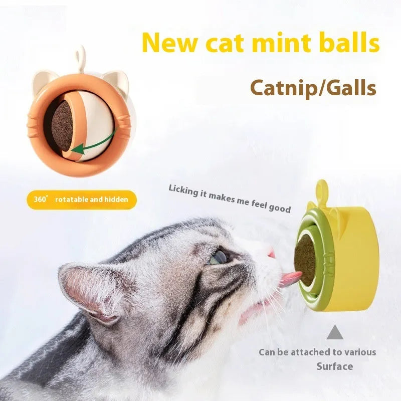 Mint-flavoured ABS plastic cat toy in yellow green, 6.9x5.5x3.1cm