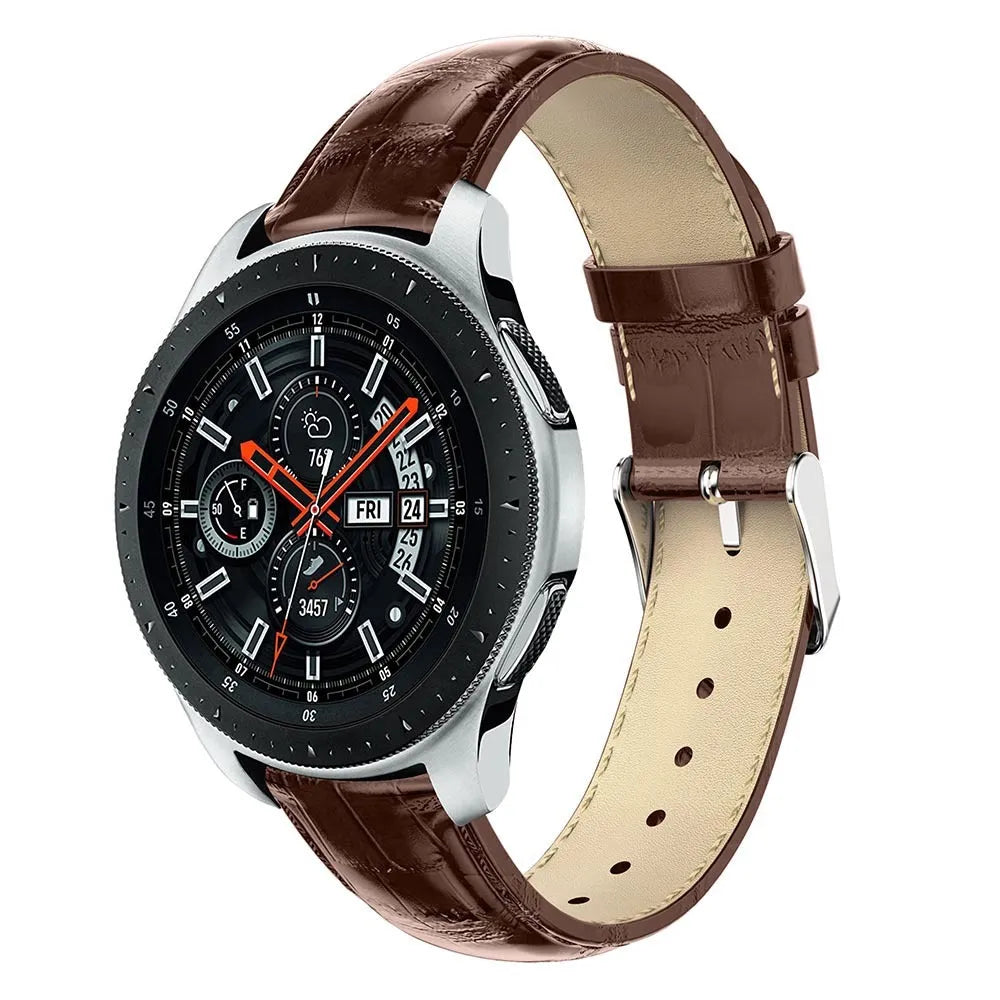 Genuine leather active watch band for Samsung Galaxy Watch 46mm in black