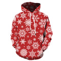 Men's red polyester Christmas hoodie pullover no collar casual festive top