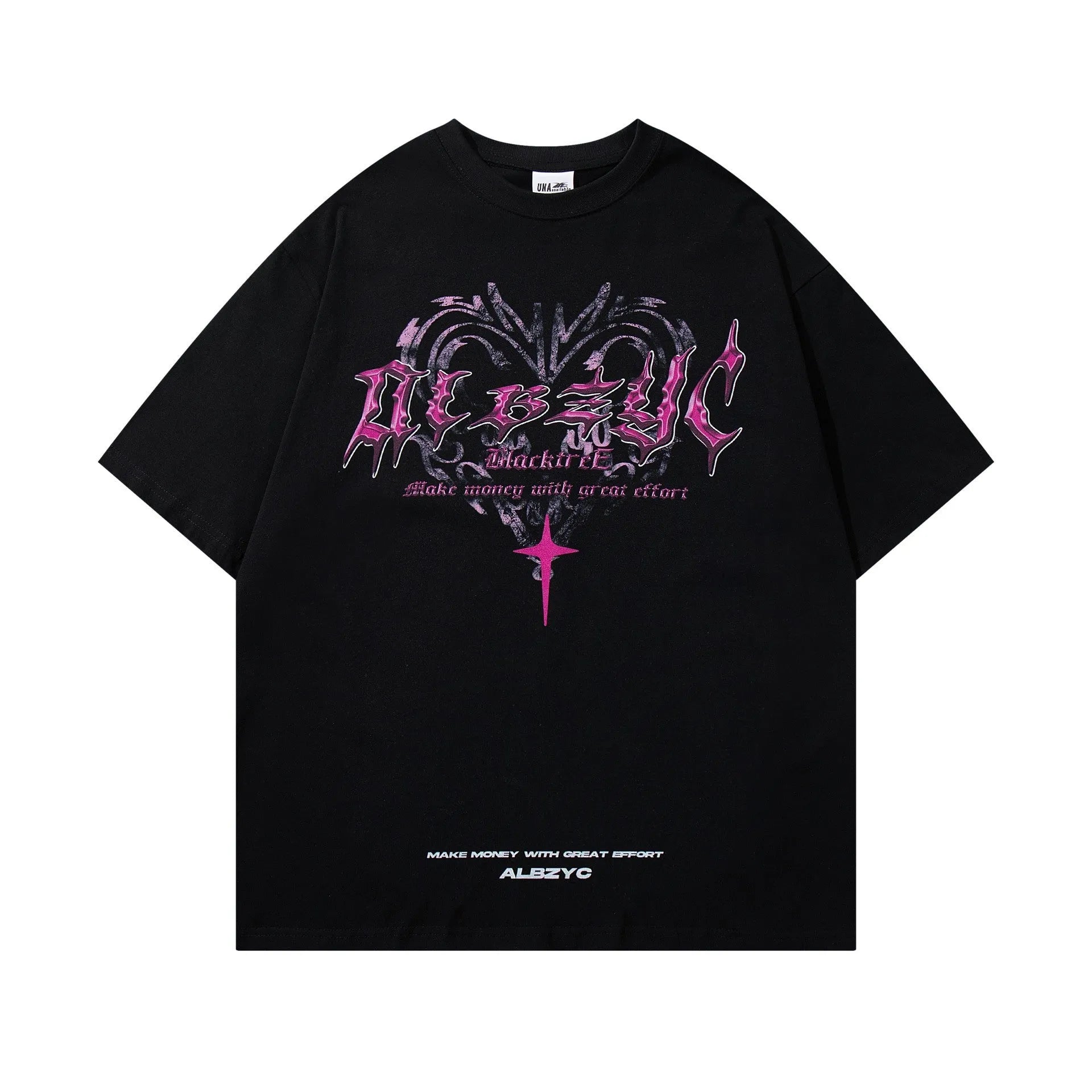 Men's cotton t-shirt with retro print design in loose fit style