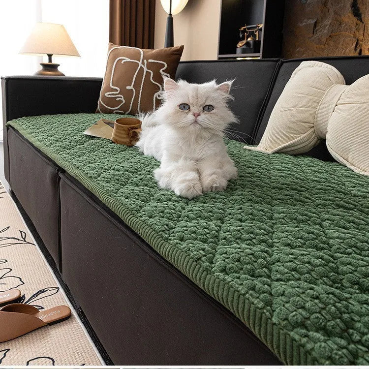 New corduroy sofa cushion in solid puff-beige colour showing textured corduroy fabric