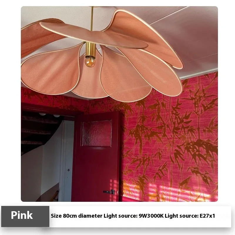 Bohemian-style cloth hanging lamp with log wind design in a choice of colours and sizes.