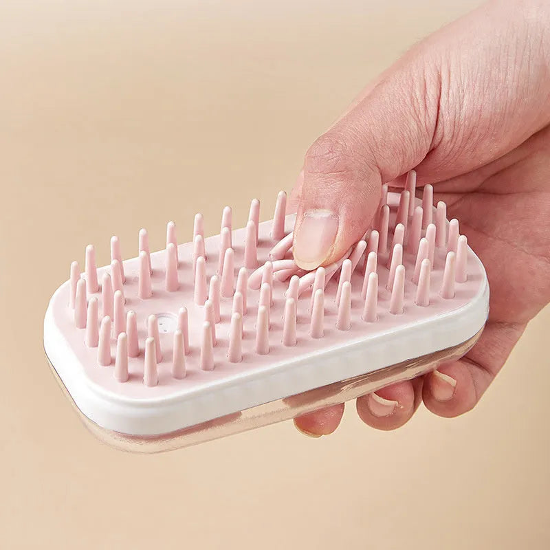 Silicone pet bath brush with soft massage bristles for dogs and cats cleaning
