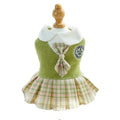College style plaid dog dress for small dogs and cats, polyester, pink colour, available in sizes XS to XXL