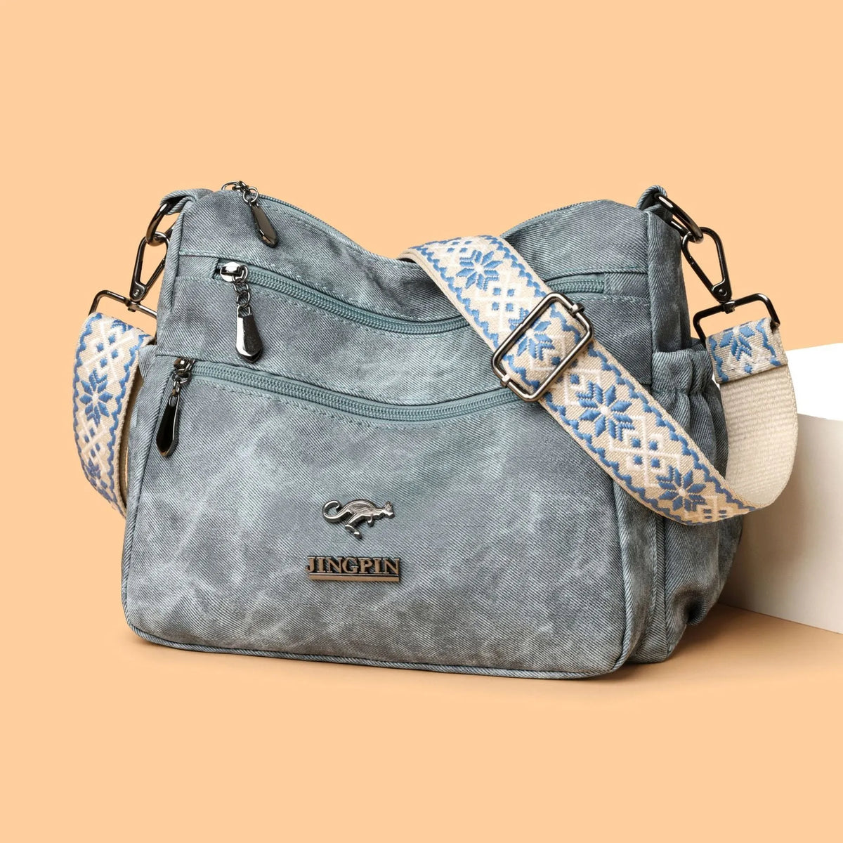 Fashion shoulder bag for women large capacity soft textured PU tote in contrast colours gray beige brown blue