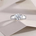 Wedding ring set with 2 carat moissanite stone in platinum-plated S925 silver, gift box and GRA certificate