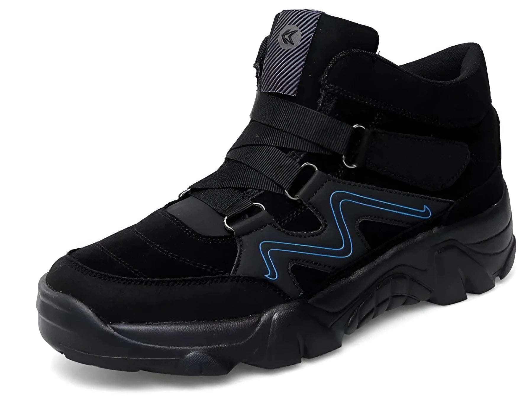 Men's classic black lace-up shoes with a rubber sole on a white background.