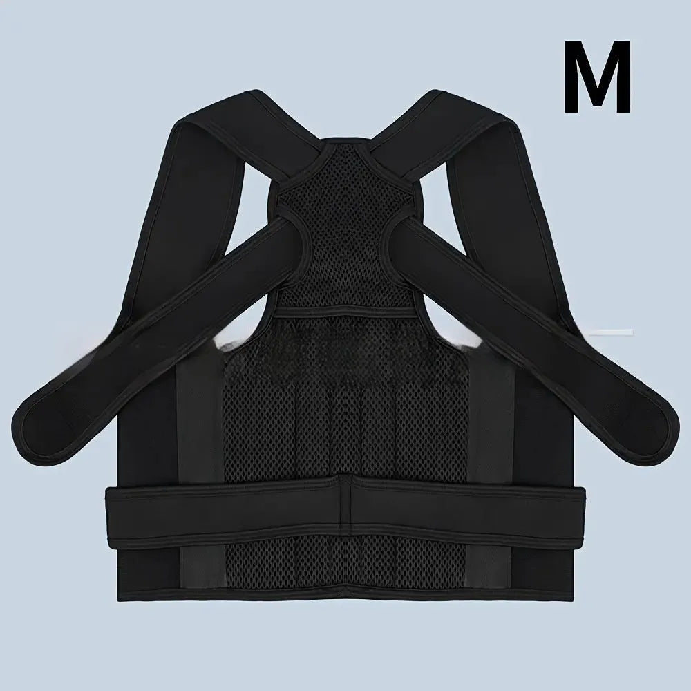 Back ring waist posture correction fixing band in spandex fabric black colour