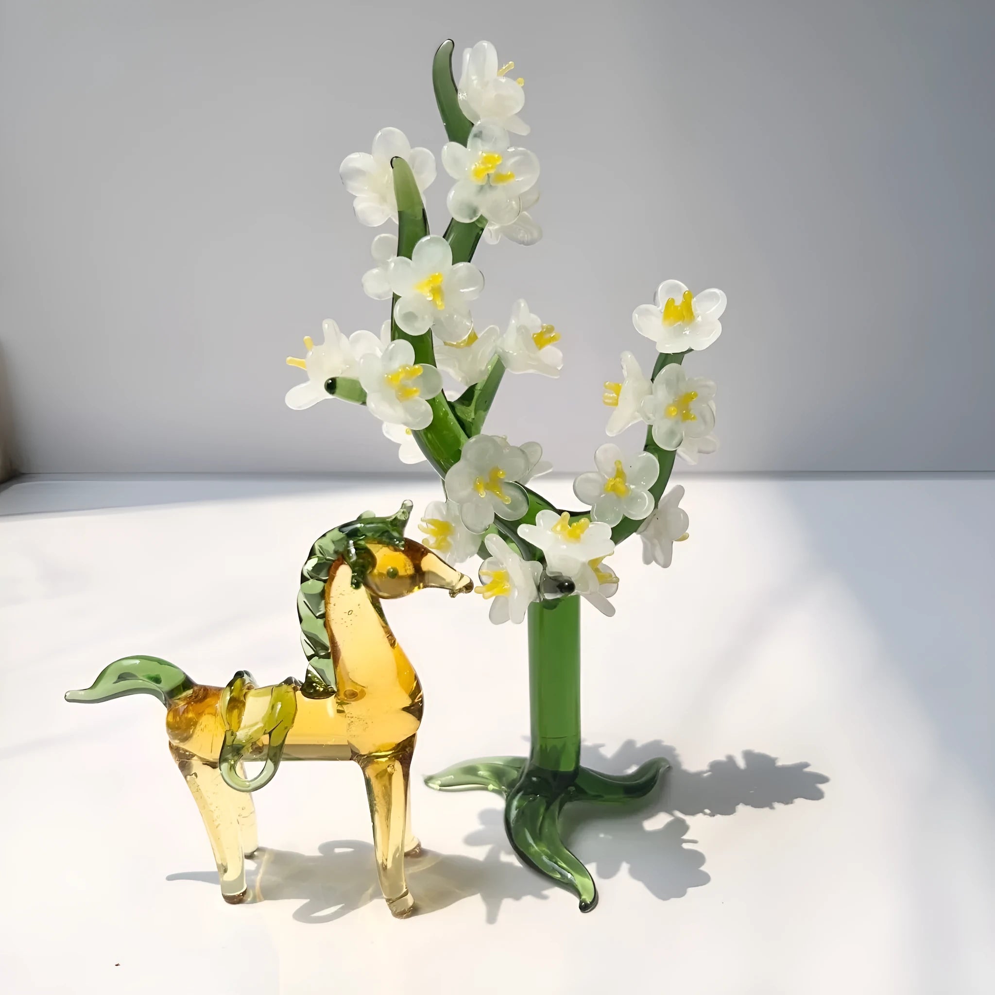 Brown glazed horse figurine modern desk decoration