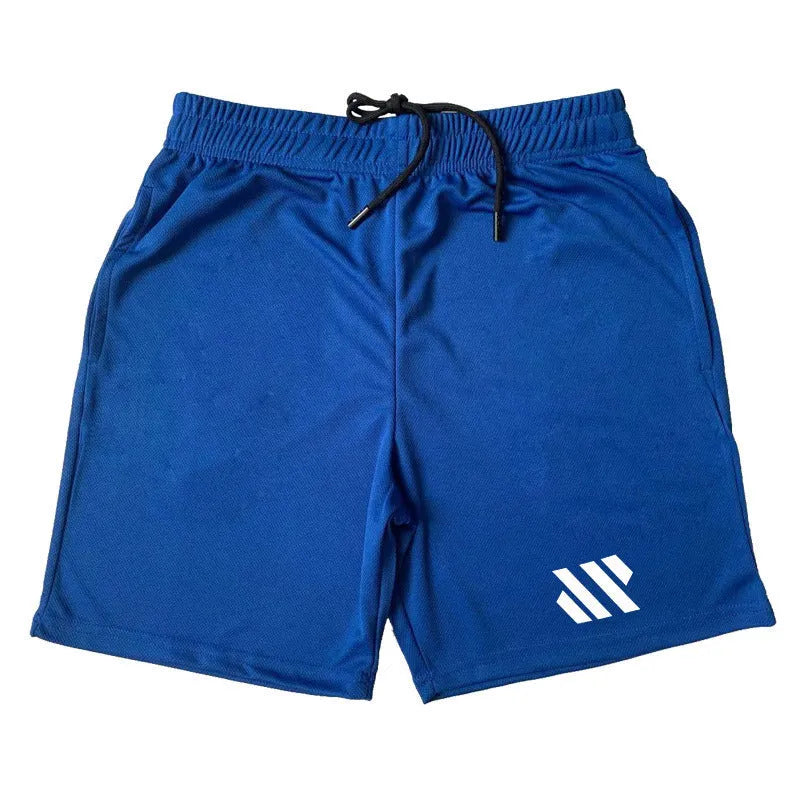 Men's metal silk fabric sports shorts in loose fit for running, shown in army green colour.