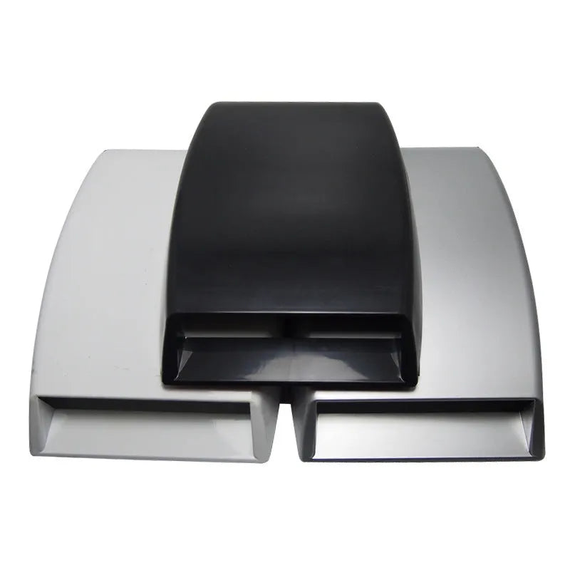 ABS plastic automobile decoration air inlet simulation vent in black, white, and silver colour options.