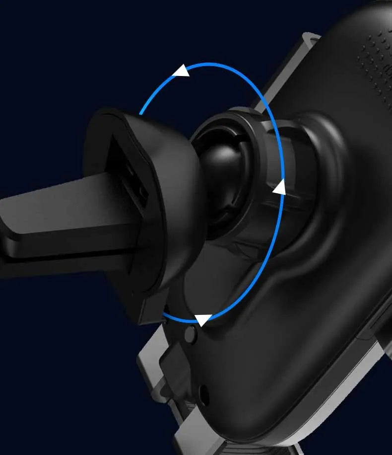 Black sucker car phone holder with USB cable attached to a dashboard for mobile phone charging and mounting
