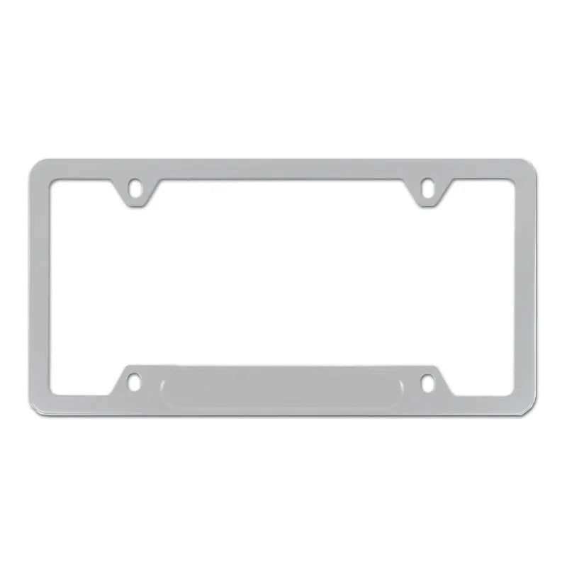 Aluminium alloy minimalist car licence plate frame in black with round hole pattern