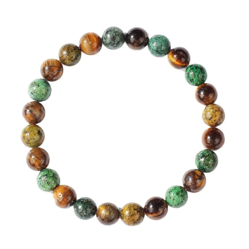 Handmade Tigereye fortune bracelet with natural stone in flower shape, colour L1805