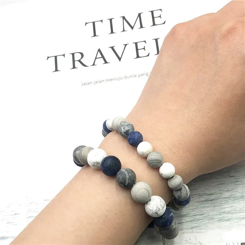 Handmade planet stone starry bracelet with U-shaped design for men