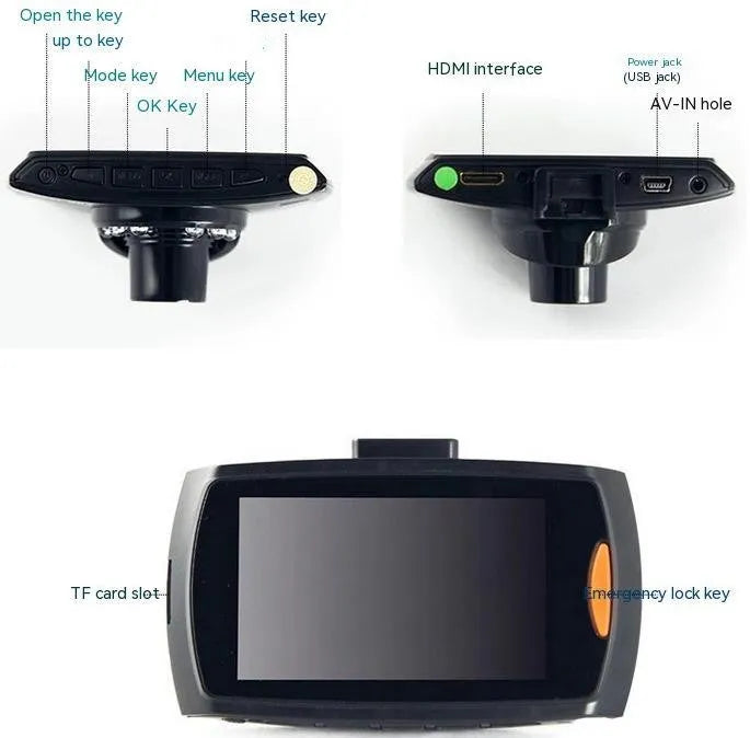 G30 hidden dual camera car DVR system installed on vehicle windscreen