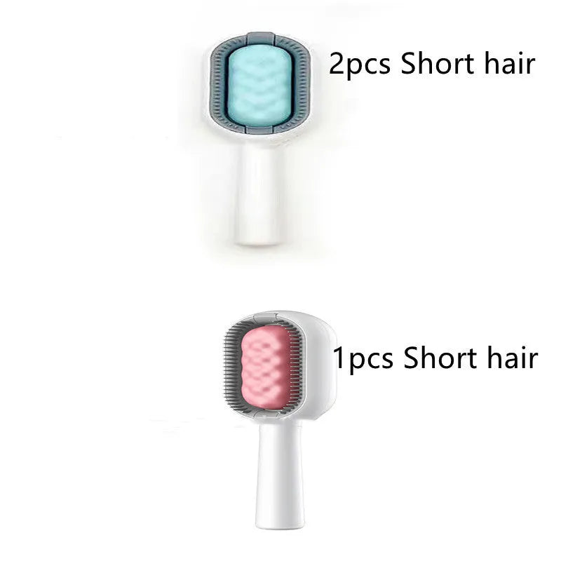 Green plastic pet hair removal comb with disposable wipes sticker for cats and dogs