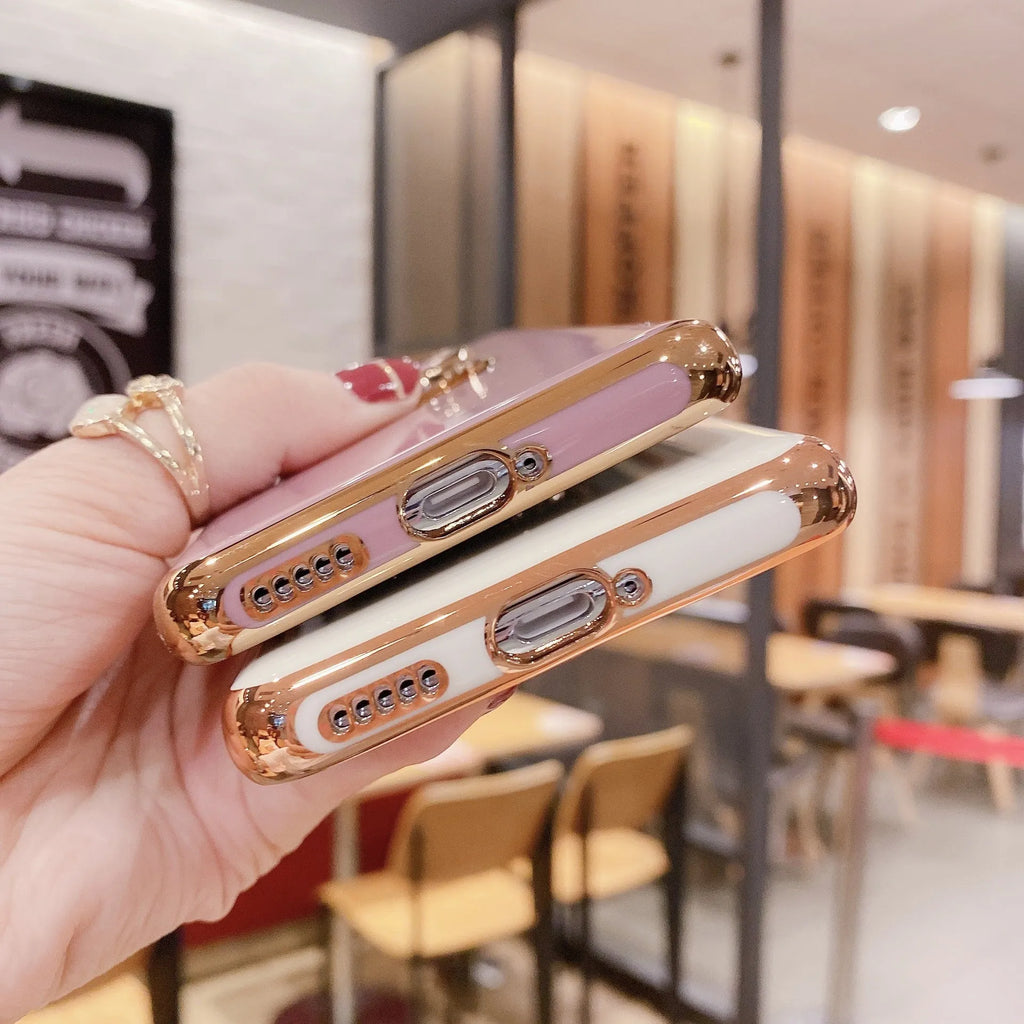 Huawei P40 Pro magnetic ring bracket TPU back cover electroplated fine hole