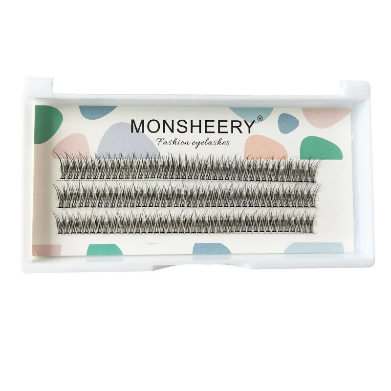 V-shaped fairy fishtail false eyelashes black fibre lashes 8-12mm length options
