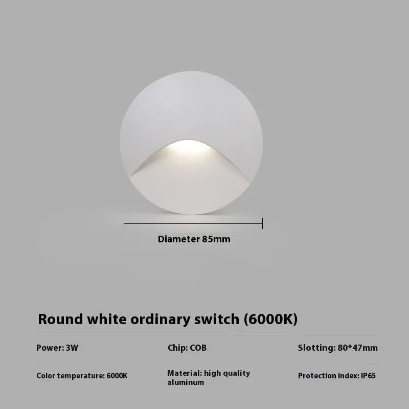 2285 human induction foot lamp aluminium shell 85x85mm outdoor round switch type