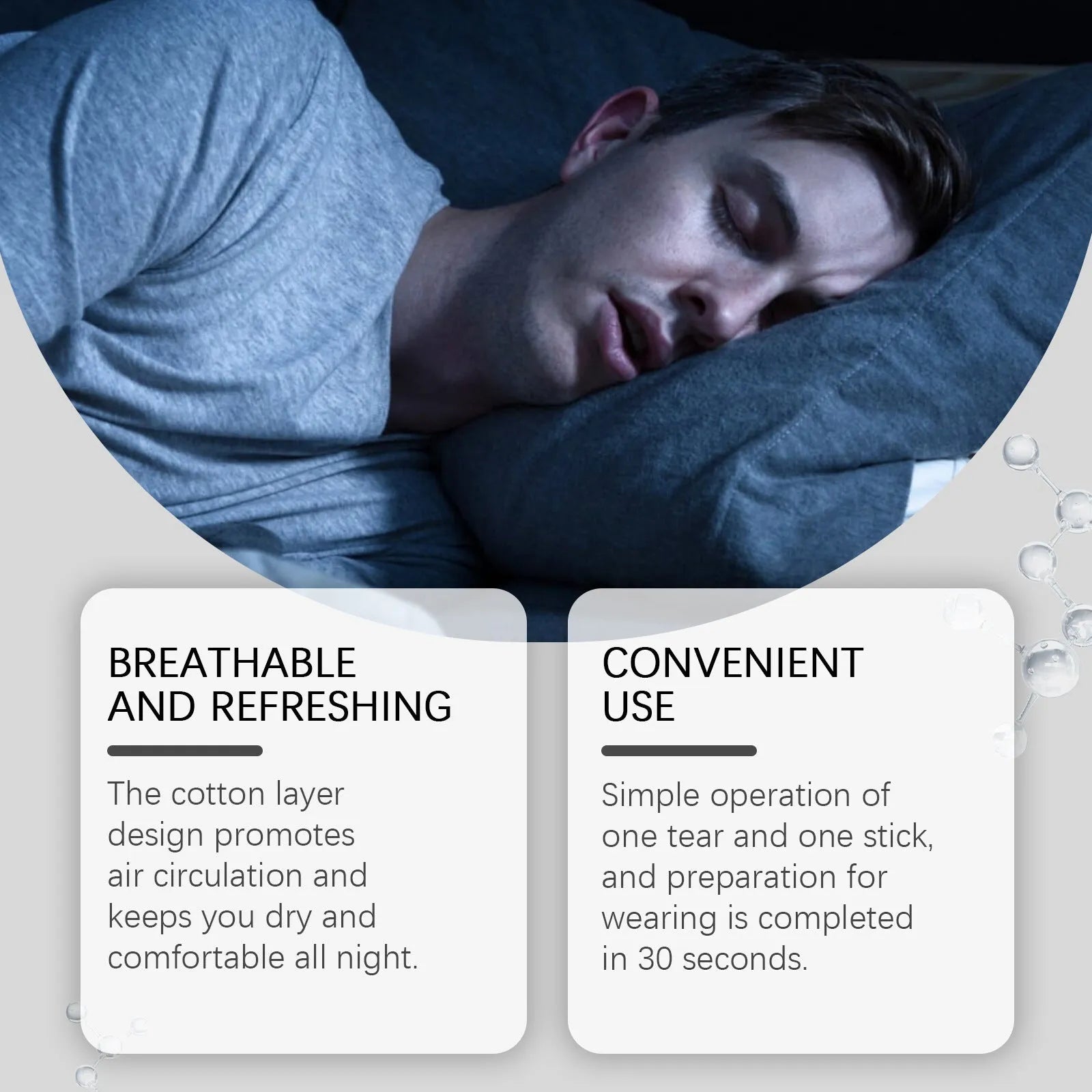 30 pack of anti-snoring adhesive nasal strips for overnight breathing improvement