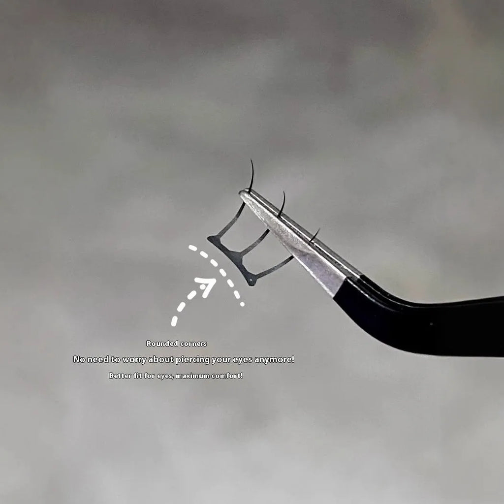 Reusable artificial fibre false eyelash clusters in natural style with optional tweezers and glue