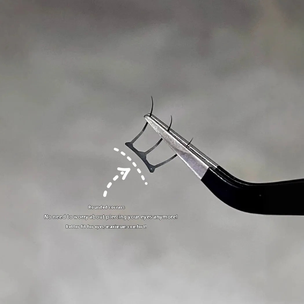 Reusable artificial fibre false eyelash clusters in natural style with optional tweezers and glue
