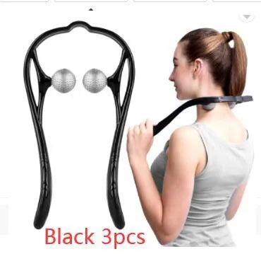 Plastic pressure point therapy neck massager with adjustable stand in blue colour