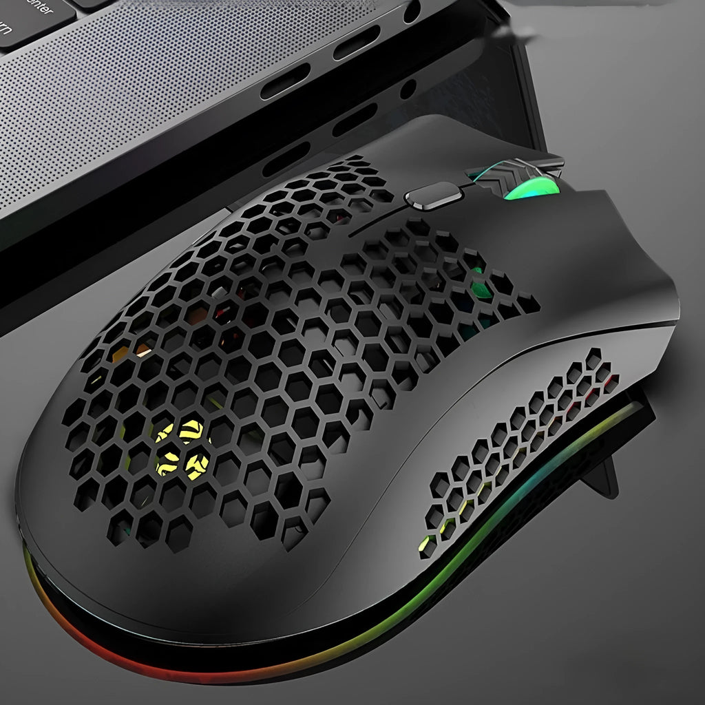 Hollow out luminous wireless mouse in BM600 colours with photoelectric sensor